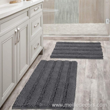 Extra Thick Striped Bath Rugs for Bathroom